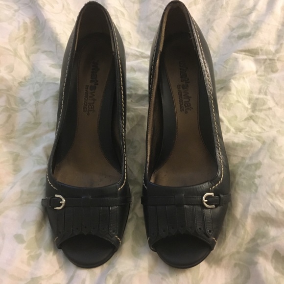 VGUC What’s What Aerosoles sz 9.5 open toe heel - Picture 2 of 6